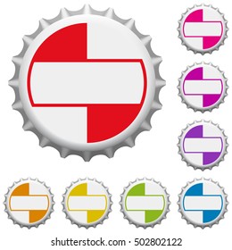 Colorful bottle caps. Vector illustration