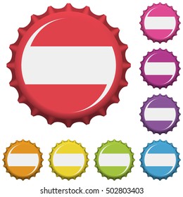Colorful bottle caps. Vector illustration