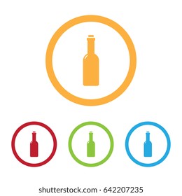 Colorful Bottle Icons With Rings