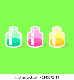 colorful bottle liquid illustration vector