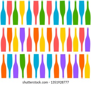 Colorful bottles on a white background, vector illustration