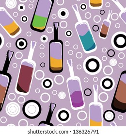 Colorful bottles - seamless pattern
