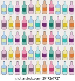 Botellas de vino o de textura o patrón de vector de cerveza