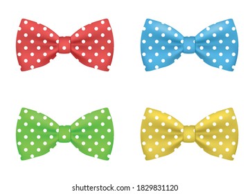 Colorful bow tie set. vector illustration