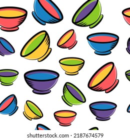 colorful bowl seamless pattern perfect for background or wallpaper