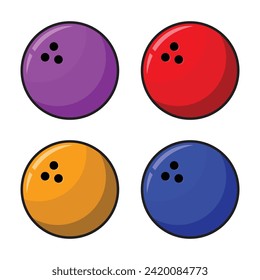colorful bowling ball isolated on white background vector illustration