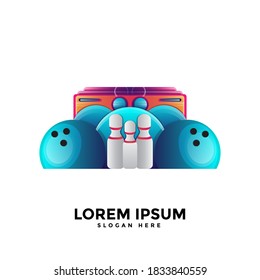 Colorful Bowling Logo Template Vector