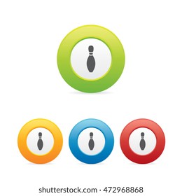 Colorful Bowling Pin Icons