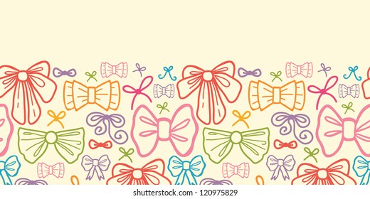 Colorful bows horizontal seamless pattern background border
