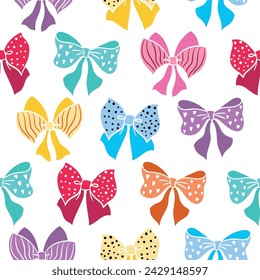 Colorful bows seamless vector pattern design