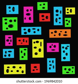The colorful box in the middle is a black circle
