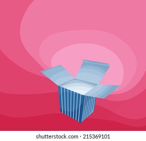 The colorful box with ribbons and stars for your design.