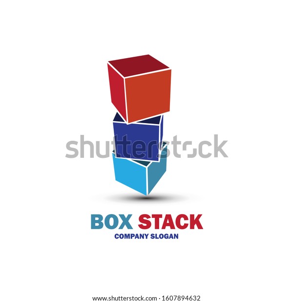 Colorful Box Stack Logo Design Stock Vector (Royalty Free) 1607894632 ...