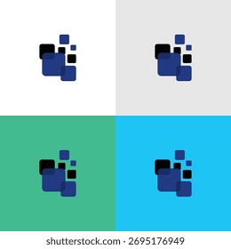 Diseño de logotipo de tecnología de caja colorida