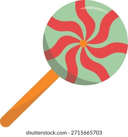 Caja colorida envuelta en el logotipo del caramelo, ilustración de la comida dulce. conveniente para el cartel y el icono del Web