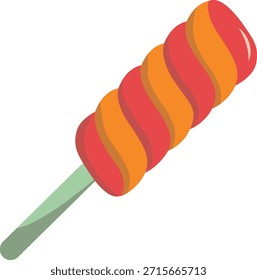 Caja colorida envuelta en el logotipo del caramelo, ilustración de la comida dulce. conveniente para el cartel y el icono del Web