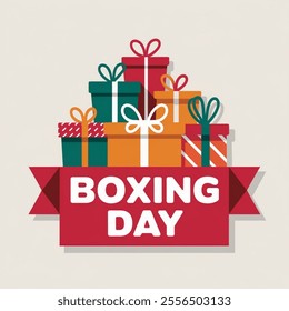 Colorful Boxing Day Vector design. 