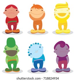 Colorful boy collection vector