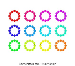 Colorful bracelets simple icon set.