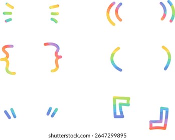 Colorful Brackets and Quotation Mark Set

