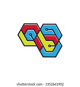 Colorful Brain Artificial Intelligence Circuit Logo Template