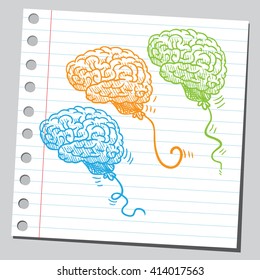 Colorful brain balloons 