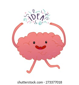 Colorful brain cartoon