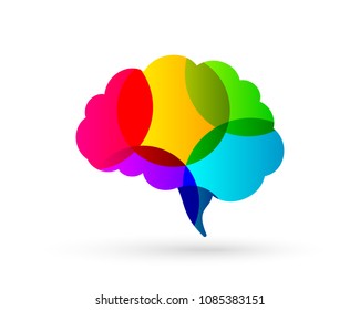 Colorful brain concept in abstract design