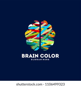 Colorful Brain logo designs concept vector, Education Brain logo designs icon