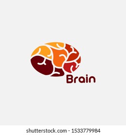 colorful brain logo icon in vector