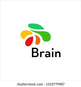 colorful brain logo icon in vector