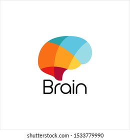 colorful brain logo icon in vector
