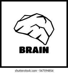 Colorful brain low polygon, idea concept background design