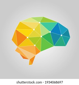 Colorful Brain Polygon With Dots