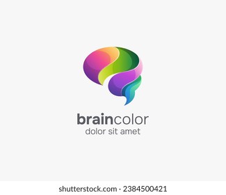 Colorful brain technology logo gradient