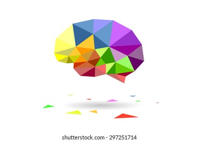 Colorful Brain with triangle drop