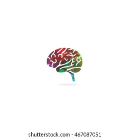 colorful brain vector, brain illustration, human body part design