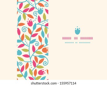 Colorful Branches Horizontal Frame Seamless Pattern Background