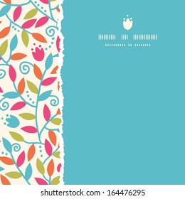 Colorful Branches Square Torn Frame Seamless Pattern Background