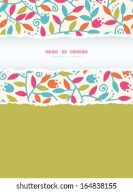 Colorful Branches Vertical Torn Frame Seamless Pattern Background