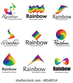 ELEMENTOS DE DISEÑO DE IDENTIDAD DE MARCA COLORIDAS. Iconos vectores y símbolos como logotipos.