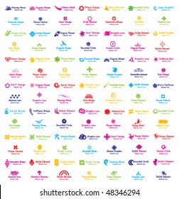 COLORFUL BRAND IDENTITY DESIGN ELEMENTS. Vector icons ans symbols such as logos. Templates design.