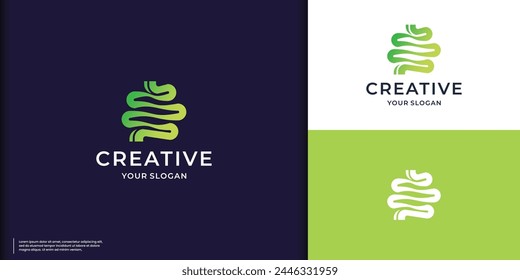 Colorful branding Healthy digestion logo vector. inspiration Intestine care human Logo