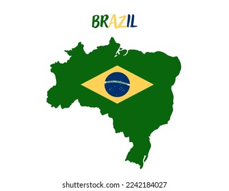 Colorful Brazil Map vector illustration