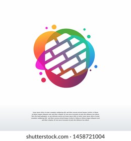 Colorful Brick Work logo vector, Brick Building logo designs template, design concept, logo, logotype element for template