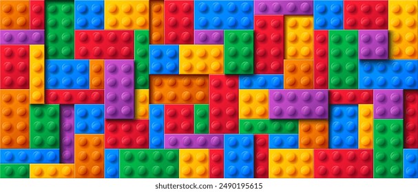 Colorful Bricks Or Blocks Building Toy Pattern