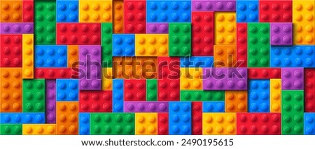 Colorful Bricks Or Blocks Building Toy Pattern