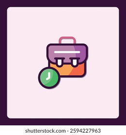 Colorful Briefcase and Clock Icon Representing Timely Business Tasks