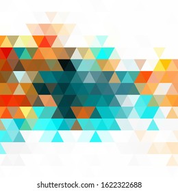 Colorful, bright abstract background from multicolored triangles. Vector pattern of colored geometric shapes.