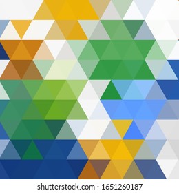Farbiger, heller abstrakter Hintergrund aus mehrfarbigen Dreiecken. Vektorillustration Muster der farbigen geometrischen Formen.